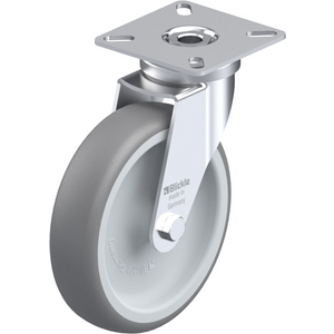 380188-RUOTA CON SUPPORTO GIREVOLE ISTITUZIONALE, ATTACCO A PIASTRA RUOTA CON RIVESTIMENTO IN GOMMA LPA-TPA 100G