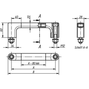 K0209.500. Universal Maschinengriff, A=500
