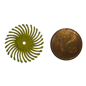 80 SPAZZOLE RADIALI CON PERNO A FILO ABRASIVO CURVO TIPO C RB-ZB DIAMETRO 19MM P.N. 25755 GIALLO 7000000757