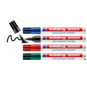 EDDING PERMANENT MARKER 4ST 3000 ASSORT ETUI 001-004