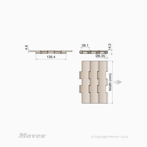 CHAINE PLASTIQUE MX 821 K750 PERFORMANCE 3048M AU METRE