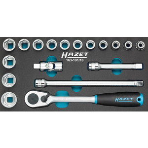 Tool module ratchet wrench 18-piece Hazet - ref. 163-191/18 - RUBIX España