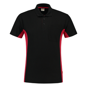 TRICORP POLOSHIRT BORSTZAK 202002 ZWART/ROOD MT XL