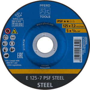 PFERD Reinforced grinding wheel E 125 7 A 30 P PSF/22,23