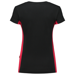 TRICORP T-SHIRT DAME 102003 ZWART/ROOD MT S