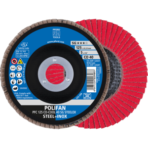 PFERD POLIFAN® flap disc PFC 125 CO 40 SGP COOL/22,23