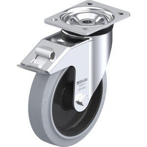 LK-POEV 200R-FI-SG Lenkrolle spurlos grau mit Stop-Fix