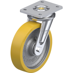 ROULETTE PIVOT.1000KG D.200MM AC BAND.POLYU 50MM MOY BILLE