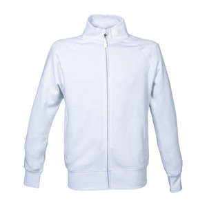 FELPA ZIP LUNGA MALESIA POL/COT BIANCO 993128 # L WHITE