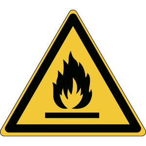 SEGNALETICA DI SICUREZZA ISO â ATTENZIONE: MATERIALI INFIAMMABILI 829429 PIC W021-TRI 315-PE-CRD/1