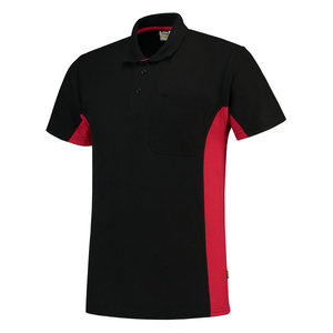 TRICORP POLOSHIRT BORSTZAK 202002 ZWART/ROOD MT XL