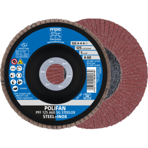 PFERD POLIFAN® flap disc PFF 125 A 60 SG/22,23