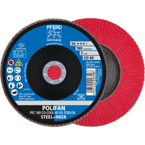 PFERD POLIFAN® flap disc PFC 180 CO 40 SGP COOL/22,23