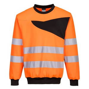 PORTWEST SWEATER PW277 HI-VIS ORANJE/ZWART MT L