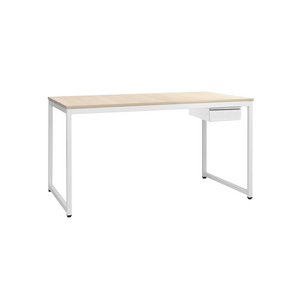 BUREAU SIMPLO L140XP80XH73 CM PIETEMENT RAL 9016 PLATEAU CHENE