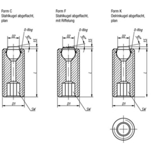 K0290.712X035. Pendelauflage Form K mit O-Ring
