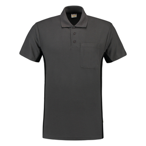 TRICORP POLOSHIRT BORSTZAK 202002 D.GRIJS/ZWART MT 8XL