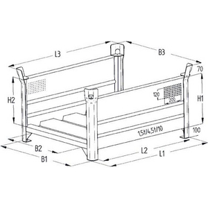 3210024350 Lagergestell 2194,lack. 1,5t, 1000x800x6