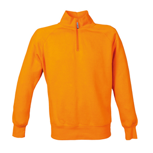 FELPA ZIP 1/3 KIOTO POL/COT ARANCIONE 993165 # S ORANGE
