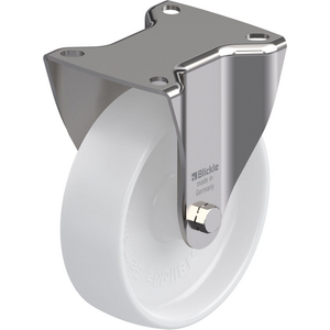 356147-RUOTA CON SUPPORTO FISSO IN ACCIAIO INOX, ATTACCO A PIASTRA RUOTA IN POLIAMMIDE BX-PO 125G