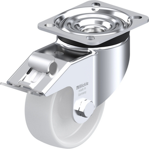 ROULETTE PIVOT. 250KG D.100MM AC BAND.POLYA 37MM MOY LISSE+FR