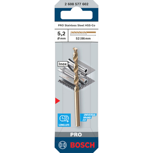 BOSCH BOOR PRO S-STEEL HSS-CO, 5,2X52X86 MM 2608577602