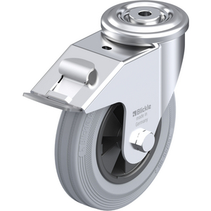 LER-VPP 160G-FI-SG Lenkrolle spurlos grau mit Stop-Fix
