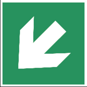 ETICHETTA ADESIVA 1 ISO SAFETY SIGN - DIRECTION ARROW 45 (90 INCREMENTS), SAFE CONDITION 830827-PIC A045R-400X400-PE-CRD/1