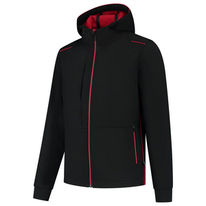 TRICORP SOFTSHELL CAP ACCENT 402705 ZWART/ROOD MT 3XL