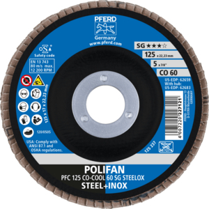 PFERD LAMELLENSCHIJF POLIFAN PFC 125 CO-COOL 60 SG STEELOX