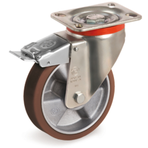RUOTA 58AL 100X30 POLIURETANO TR-POWERHIGH NUCLEO ALLUMINIO SUPP. ROTANTE PIASTRA P FRENO ANTERIORE 586602
