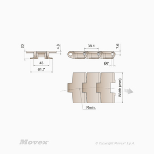 CH. PLASTIQUE LF 879 TAB K450 FLAT TOP 3048M AU METRE