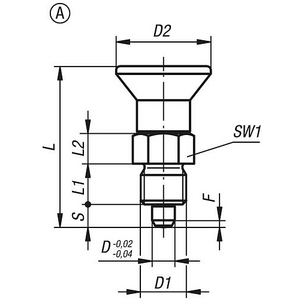 KIPP ARRETEERBOUT RVS M12X1.5 D6MM KORTE UITV. VORM A