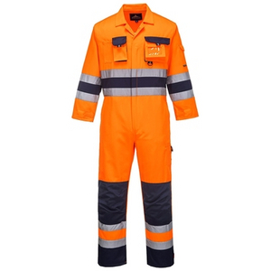 PORTWEST OVERALL NANTES TX55 HI-VIS ORANJE/MARINE MT L