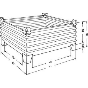3210024045 Stapelbehälter 1565,vzk. 2t, 1200x1000x6