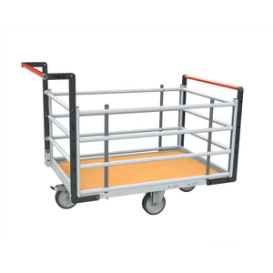CHARIOT MODULAIRE TUBE 2 DOSSIERS + 2 RIDELLES, PLATEAU