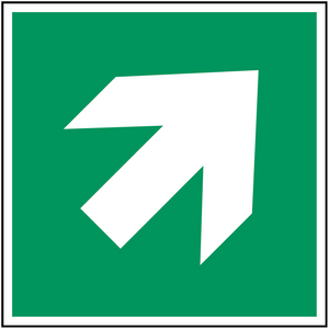 SEGNALETICA DI SICUREZZA ISO â FRECCIA DIREZIONALE 45GR. (INCREMENTI DI 90GR.), SICUREZZA 814396 PIC A045-400X400-PP-CRD/1