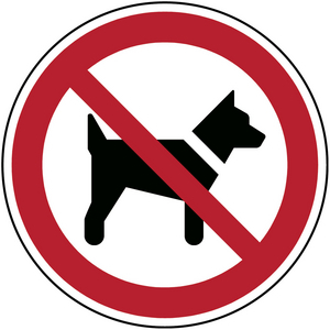SEGNALETICA DI SICUREZZA ISO â VIETATO LâACCESSO AI CANI 824534 PIC P021-DIA 200-PP-CRD/1