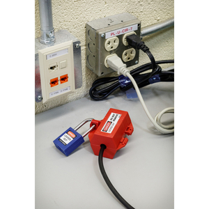 PACK 1 LOCKOUT DEVICES FOR PLUG CONNECTIONS - SMALL 065674-PLUG LOCKOUT 110 VOLT W/ DANGER LABELS