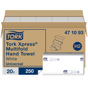 TORK HANDDOEK XPRESS MULTIFOLD 1LG WIT 471093 (PK=20X250ST)