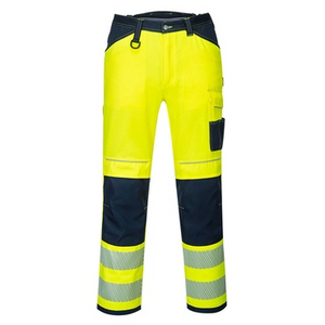 PORTWEST BROEK PW340 HI-VIS GEEL/MARINE MT 38