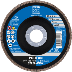 DISQUE PFF 125X22,23 GR 80 EXECUTION A SG 67608125
