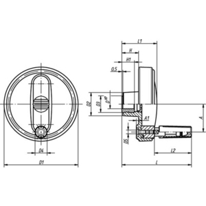 K0257.108008 NOVO.GRIP Handrad mit Zylindergriff drehbar