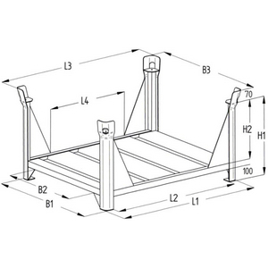 3210024330 Lagergestell 2163,lack. 1,5t, 1200x1000x