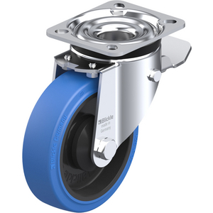 LK-POEV 125K-1-ST-SB Lenkrolle mit Stop-Top spurlos blau