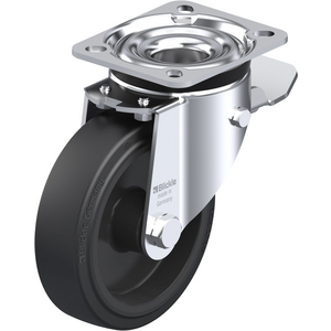 ROUE PIVOT. 250KG D.125MM AC BAND.CAOUT 40MM MOY ROULX+FR
