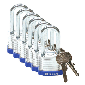 LUCCHETTO IN ACCIAIO LAMINATO â CON RITENUTA DELLA CHIAVE 814095 STEEL PADLOCK 38MM SHA KD BLUE/6