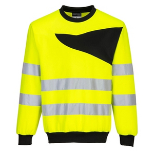 PORTWEST SWEATER PW277 HI-VIS GEEL/ZWART MT XL
