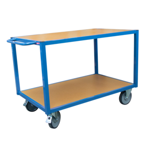 SERVANTE ETABLI 500K 2 PLAT BOIS 1,3X0,8 BLEU