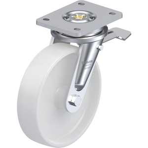ROULETTE PIVOT. 600KG D.200MM AC BAND.POLYA 50MM MOY LISSE+FR